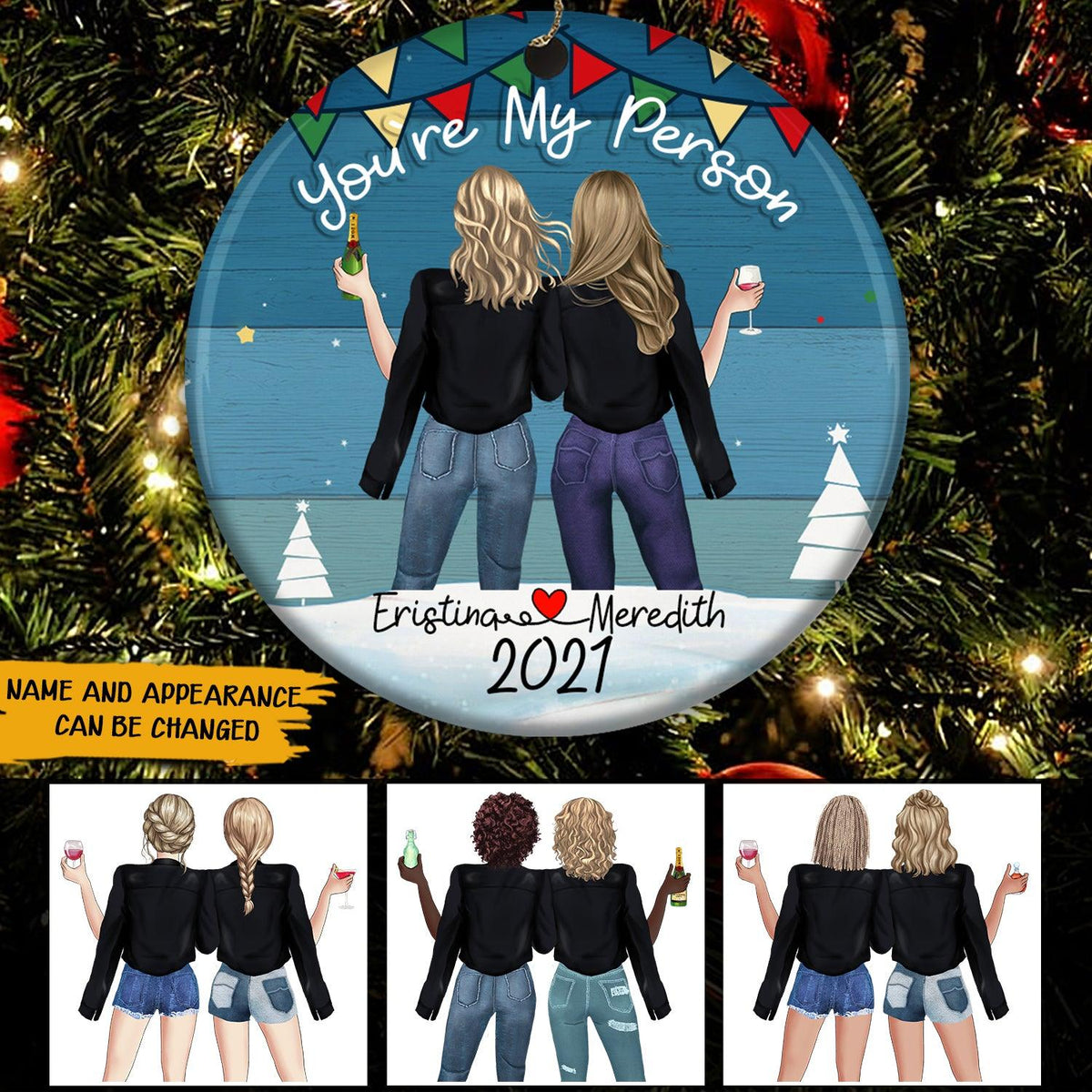 Bestie Custom Ornament You're My Person Personalized Gift - PERSONAL84