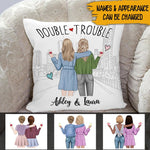 Bestie Custom Pillow Double Trouble Personalized Gift For Best Friends - PERSONAL84