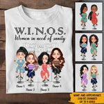 Bestie Custom Shirt Winos Women In Need Of Sanity Personalized Best Friend Drinking Gift - PERSONAL84