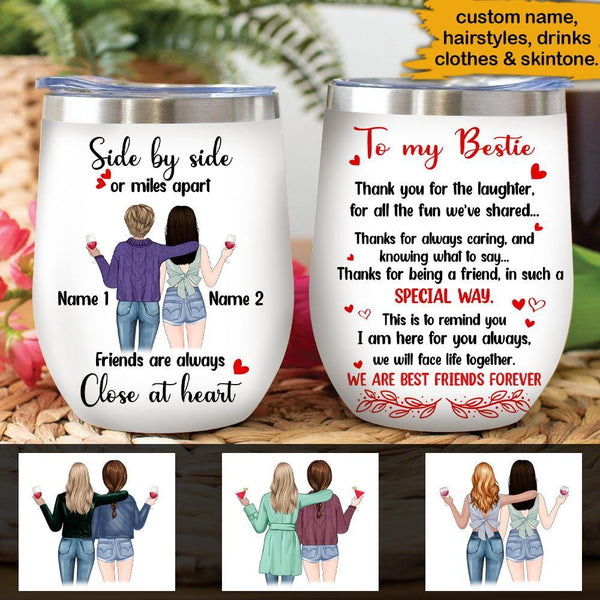 Bestie Custom Wine Tumbler Best Bitches Personalized Gift - PERSONAL84