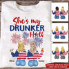 Bestie Independence Day T Shirt She Is My Drunker Half Personalized Gift - PERSONAL84