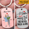 Bestie Sibling Custom Keychain A Sister Is God&#39;s Way Of Making Sure We Never Walk Alone Personalized Best Friend Gift - PERSONAL84