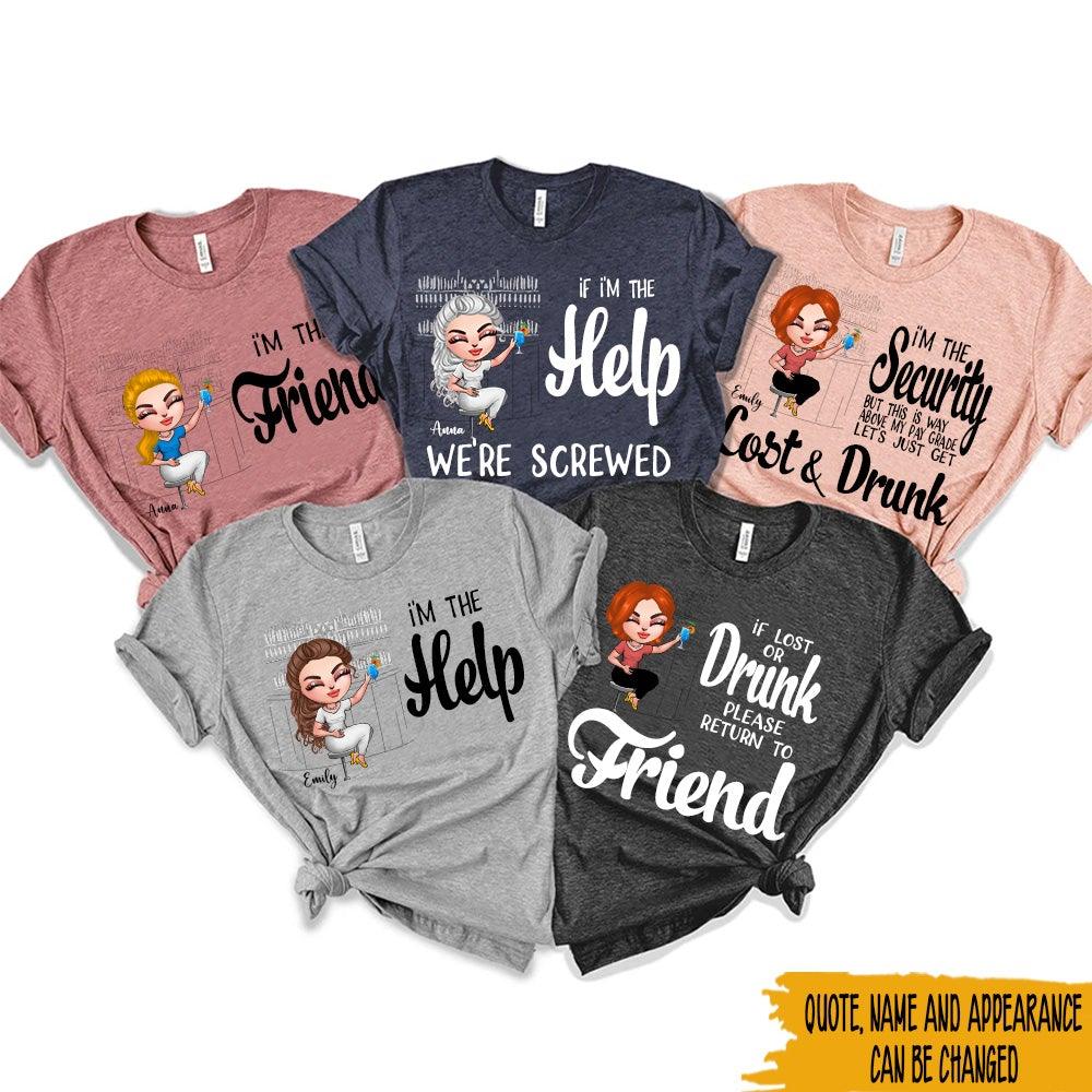 Bestie Trip Custom Shirt If Lost or Drunk Please Return to Friend Funny Girl's Night Out Personalized Best Friend Gift - PERSONAL84