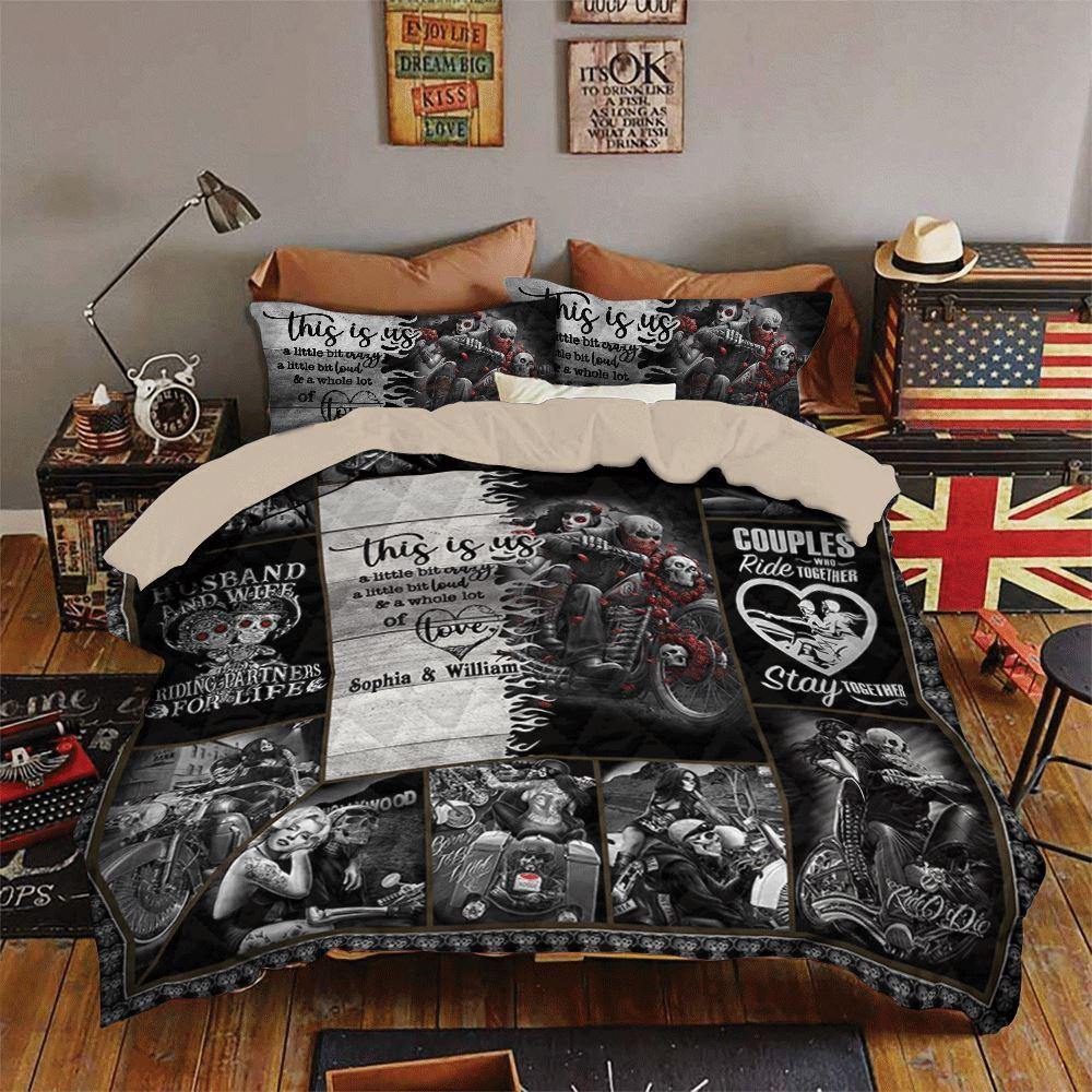 Biker Bedding Set Customized This Is Us Biker Couple Personalized Gift - PERSONAL84