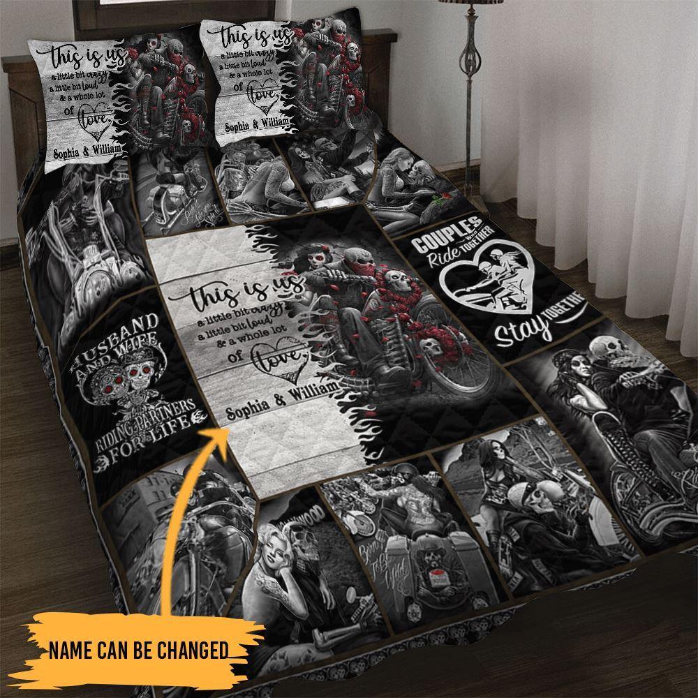 Biker Bedding Set Customized This Is Us Biker Couple Personalized Gift - PERSONAL84