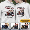 Biker Couple Matching Custom Shirt He Keeps Me Safe She Keeps Me Wild Personalized Motorcycle Gift - PERSONAL84