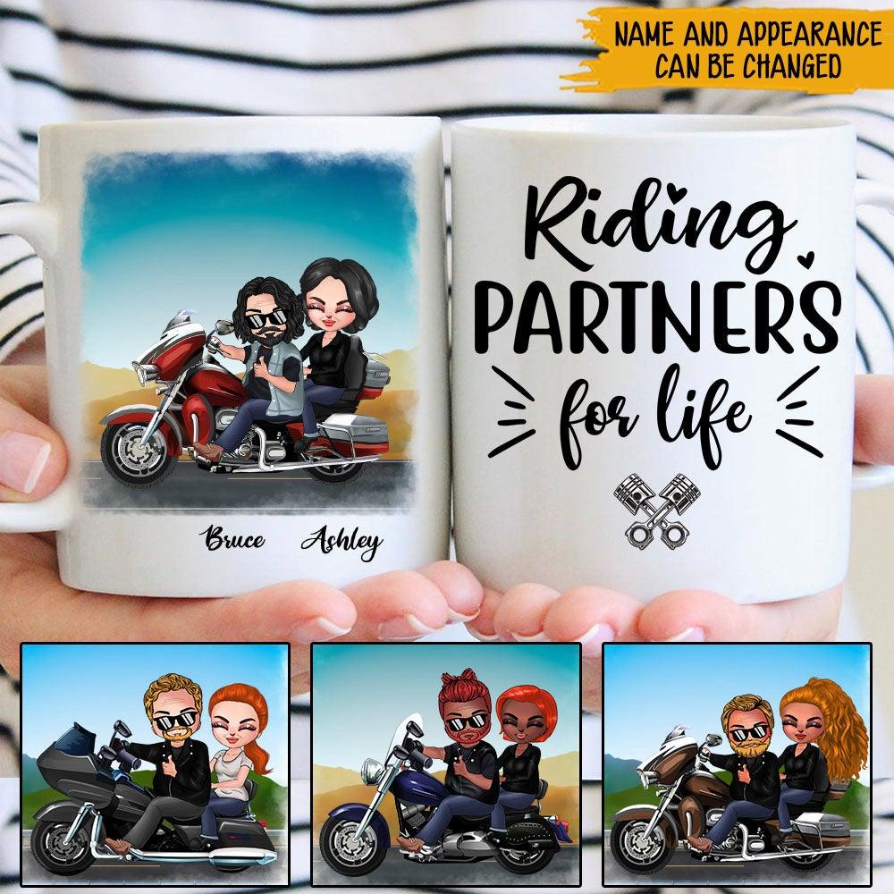 Biker Custom Mug Riding Partners For Life Personalized Motorcycle Gift - PERSONAL84