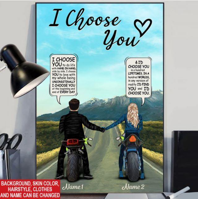 Biker Custom Poster I Choose You To Do Life With Valentine's Gift - PERSONAL84