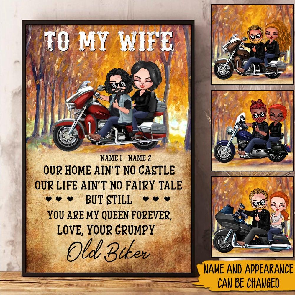 Biker Custom Poster Our Home Ain't No Castle Your Grumpy Old Biker Personalized Valentine's Day Gift For Her - PERSONAL84