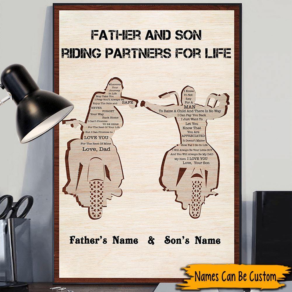 Biker Custom Poster Riding Partners For Life Personalized Gift Father And Son Father's Day Gift Idea - PERSONAL84