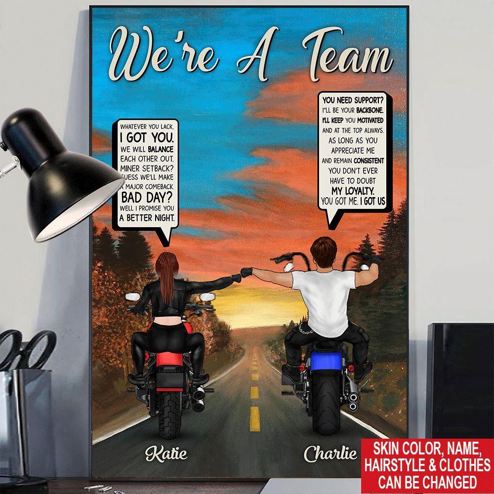Biker Custom Poster We're A Team Personalized Gift Valentine's Day - PERSONAL84