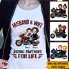 Biker Custom Shirt Husband And Wife Riding Partners For Life Personalized Motorcycle Gift - PERSONAL84