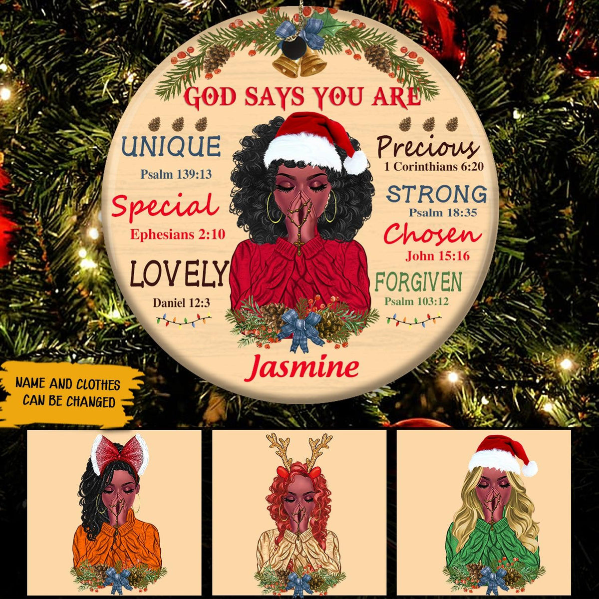 Black Girl Custom Ornament God Says You Are Personalized Gift - PERSONAL84