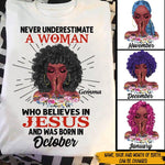 Black Girl Custom Shirt Never Underestimate A Girl Who Believes In Jesus Personalized Gift - PERSONAL84