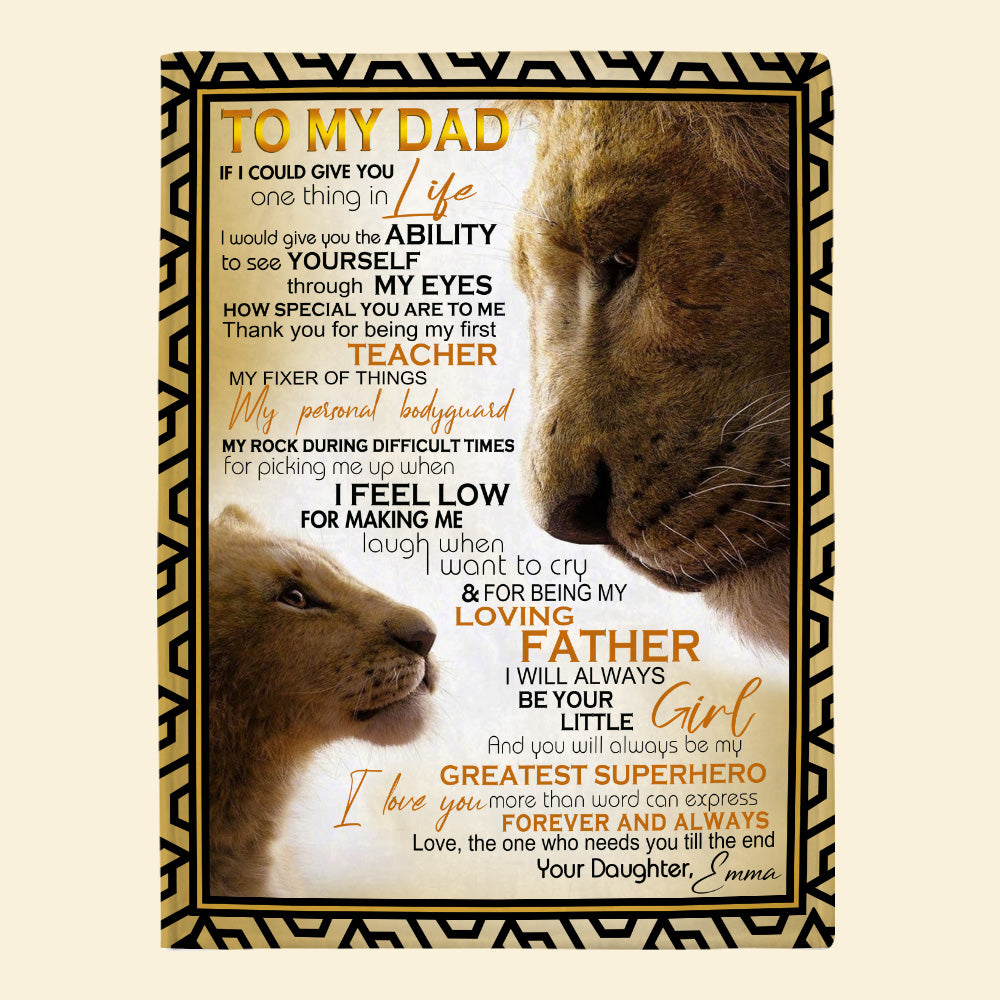 Dad Custom Blanket I Love You Forever And Always Personalized Father's Day Gift