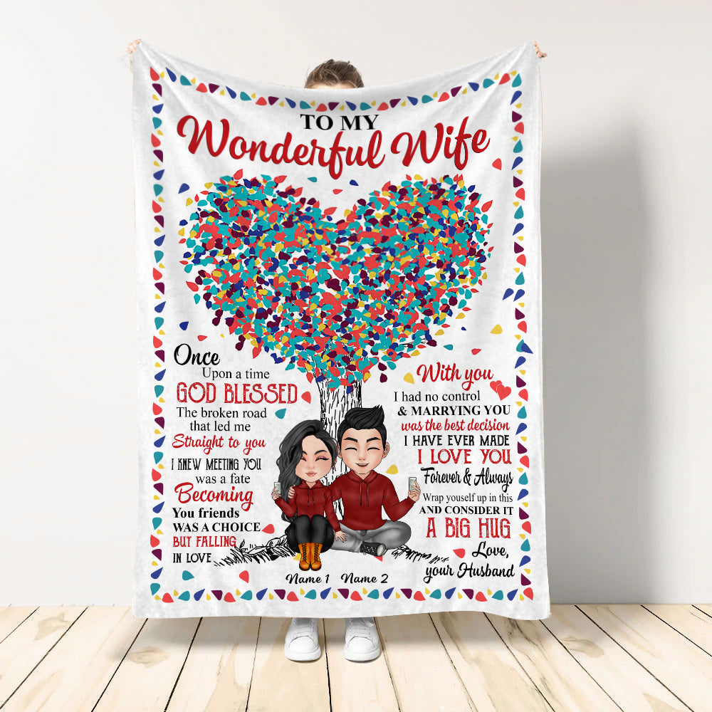 Couple Custom Blanket God Blessed The Broken Road Led Me Straight To You Personalized Gift