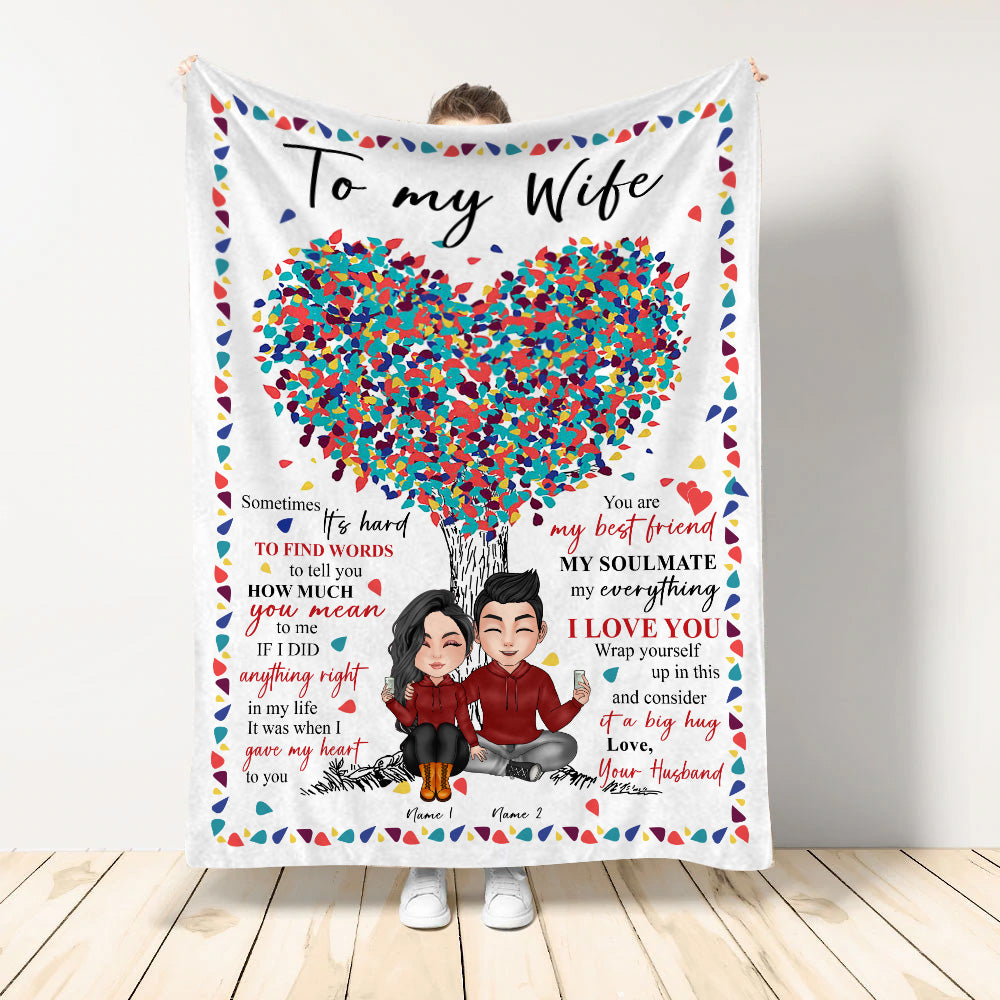 Couple Custom Blanket Sometimes It's Hard To Tell You How Much You Mean To Me Personalized Gift For Her