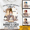 Book Cat Lovers Custom T Shirt She Really Loved Books &amp; Cats She Lived Happily Ever After Personalized Gift - PERSONAL84