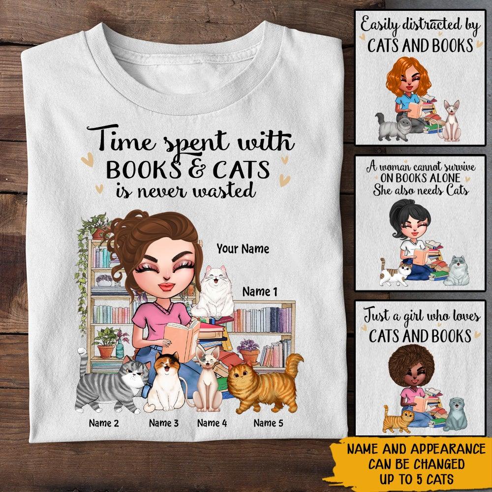 Book Lover Custom Shirt Life Is Better With Cats And Books Personalized Gift - PERSONAL84