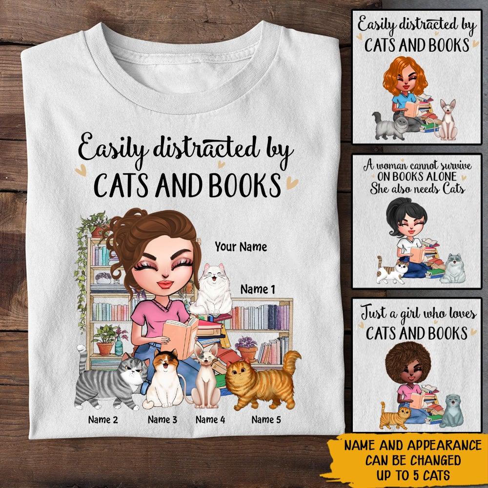 Book Lover Custom Shirt Life Is Better With Cats And Books Personalized Gift - PERSONAL84