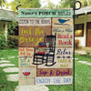Book Wine Garden Flag Customized Porch Rules Personalized Gift - PERSONAL84