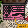 Breast Cancer Awareness Custom Doormat In This House No One Fights ALone Personalized Gift - PERSONAL84