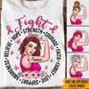 Breast Cancer Awareness Month Custom Shirt Believe Hope Strength Personalized Gift - PERSONAL84