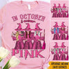 Breast Cancer Awareness Month In October We Wear Pink Witch Personalized Shirt - PERSONAL84