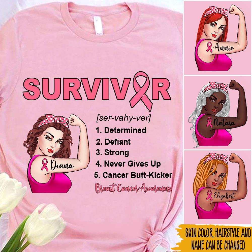 Breast Cancer Custom Shirt Survivor Cancer Butt Kicker Personalized Gift - PERSONAL84