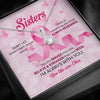 Breast Cancer Sibling Custom Necklace Sister Don&#39;t Let Sisters Fight Cancer Alone Personalized Gift - PERSONAL84
