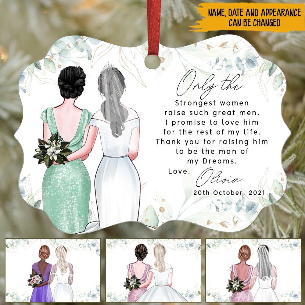 Bride To Mother Of The Groom Custom Floral Ornament Only The Strongest Woman Raise Such Great Men Thank You From The Bride Personalized Gift - PERSONAL84