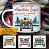 Camping Couple Custom Enamel Mug So The Adventure Begins Personalized Gift - PERSONAL84