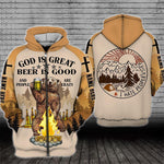 Camping Custom All Over Print God Is Great Beer Is Good People Are Crazy Personalized Gift - PERSONAL84