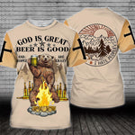 Camping Custom All Over Print God Is Great Beer Is Good People Are Crazy Personalized Gift - PERSONAL84