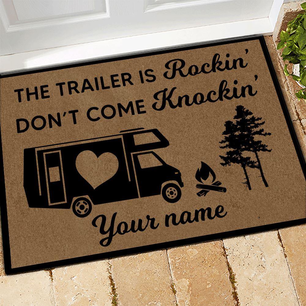 Camping Custom Doormat If the Trailer is Rockin' Don't Come Knockin' - PERSONAL84