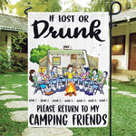 Camping Custom Garden Flag Drunkest Bunch Of Assholes This Side Of The Campground Personalized Gift - PERSONAL84