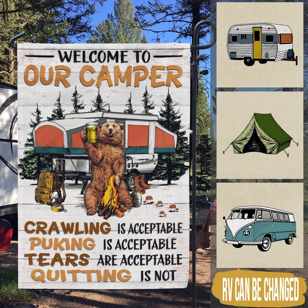 Camping Custom Garden Flag Quitting Is Not Bear Personalized Gift - PERSONAL84