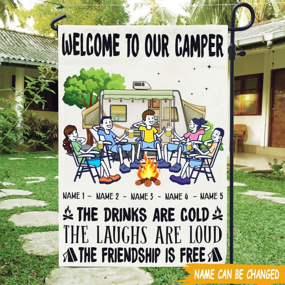 Camping Custom Garden Flag Welcome To Our Camper Gift - PERSONAL84