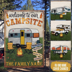 Camping Custom Garden Flag Welcome To Our Campsite Personalized Gift - PERSONAL84