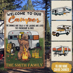 Camping Custom Garden Flag Welcome To Out Camper Drinks Are Cold Personalized Gift - PERSONAL84