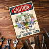 Camping Custom Metal Sign Caution We Are Camping Again Funny Drunk Camper Personalized Gift - PERSONAL84