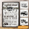 Camping Custom Poster Camping Rules Personalized Gift - PERSONAL84