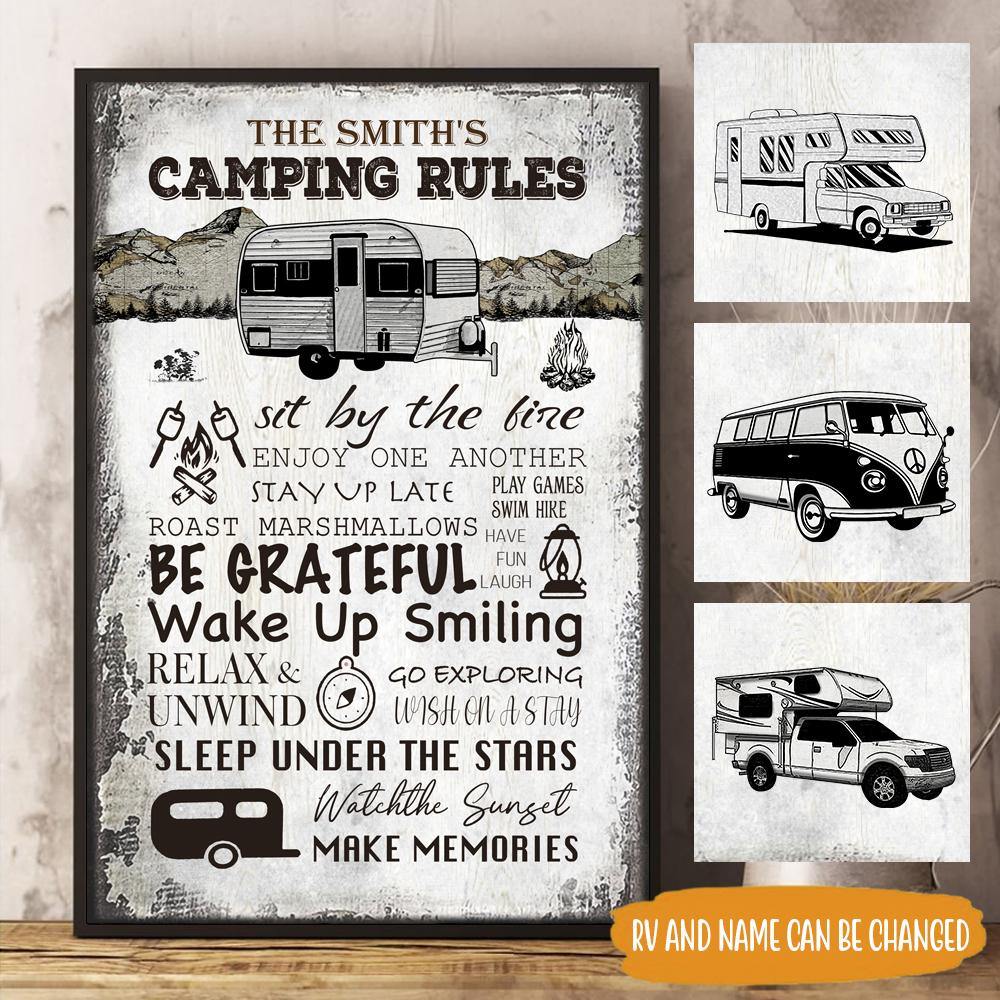Camping Custom Poster Camping Rules Personalized Gift - PERSONAL84