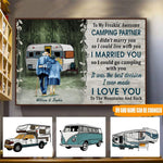 Camping Custom Poster To My Freaking Awesome Camping Partner Couple Personalized Gift - PERSONAL84