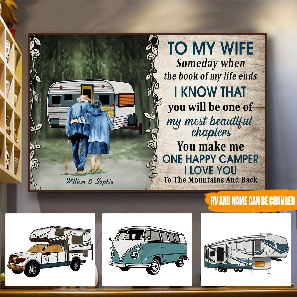 Camping Custom Poster You Make Me One Happy Camper Personalized Gift - PERSONAL84