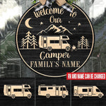 Camping Custom Round Sign Welcome To Our Camper Personalized Gift - PERSONAL84