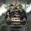 Camping Custom Round Sign Welcome To Our Camper Personalized Gift - PERSONAL84
