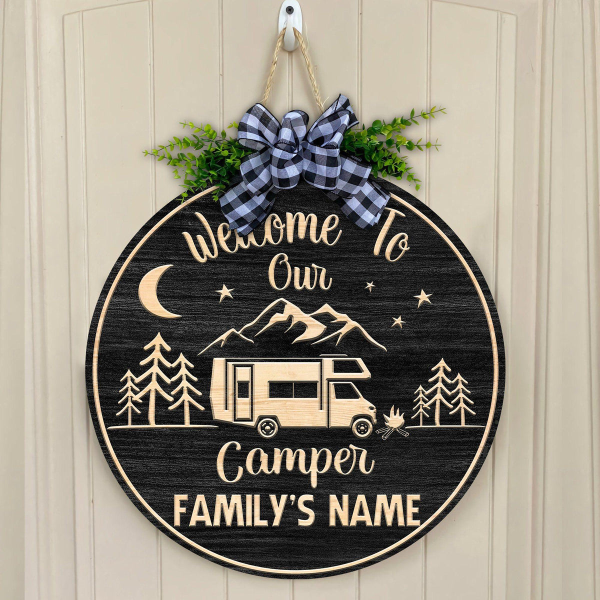 Camping Custom Round Sign Welcome To Our Camper Personalized Gift - PERSONAL84