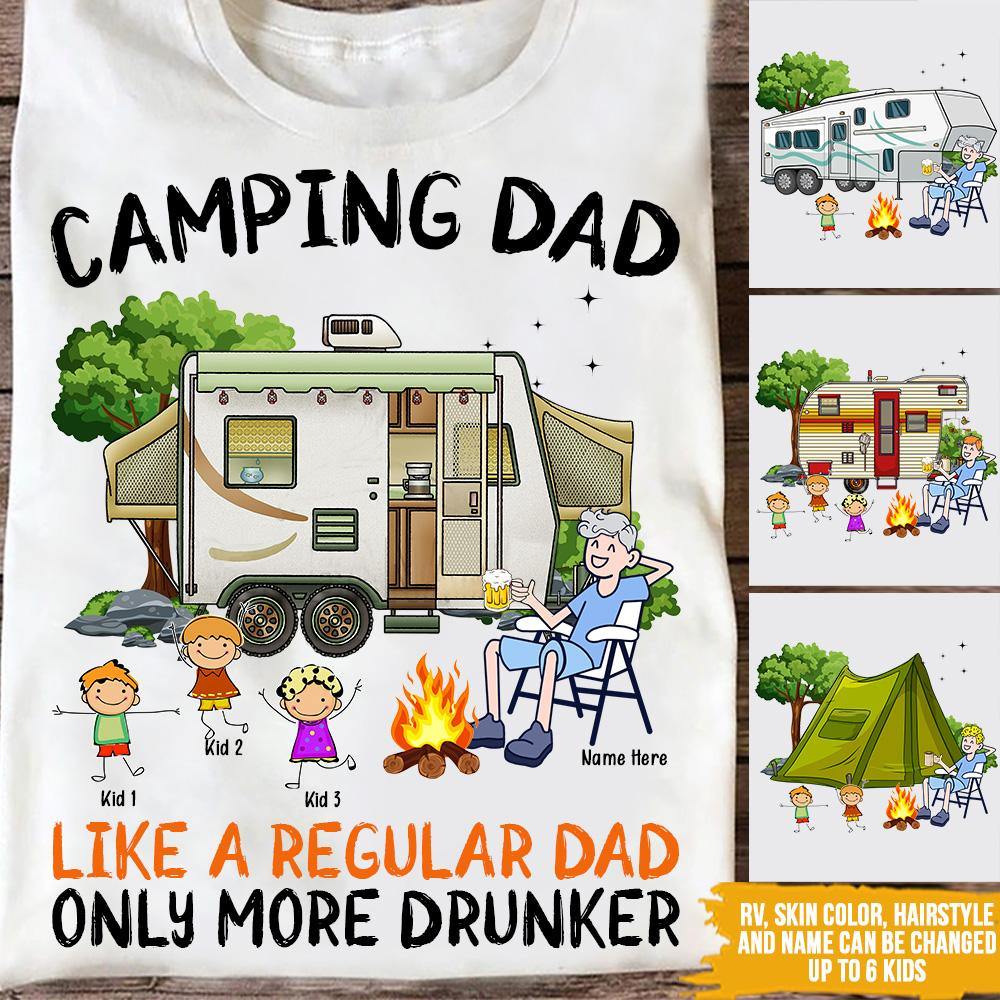 Camping Custom T Shirt Camping Dad More Drunker Personalized Gift - PERSONAL84