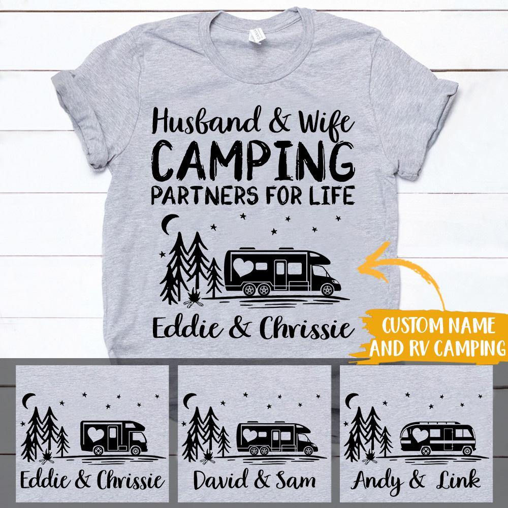 Camping Custom T Shirt Camping Partners For Life Personalized Gift - PERSONAL84